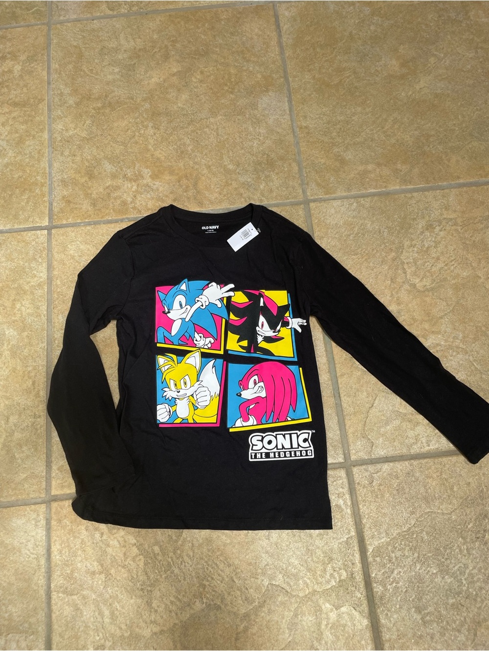 Old navy Kids Sonic the Hedgehog Black Long-Sleeve Graphic Tee